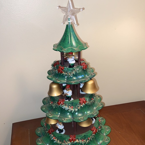 Bell tower tree Christmas decoration vintage bears ringing bells - Picture 5 of 15